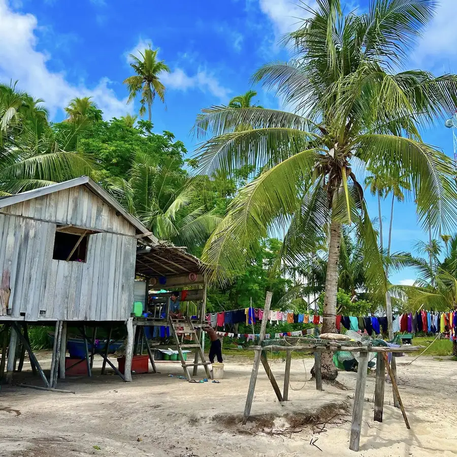 Bajau Laut traditional houseboats near Semporna