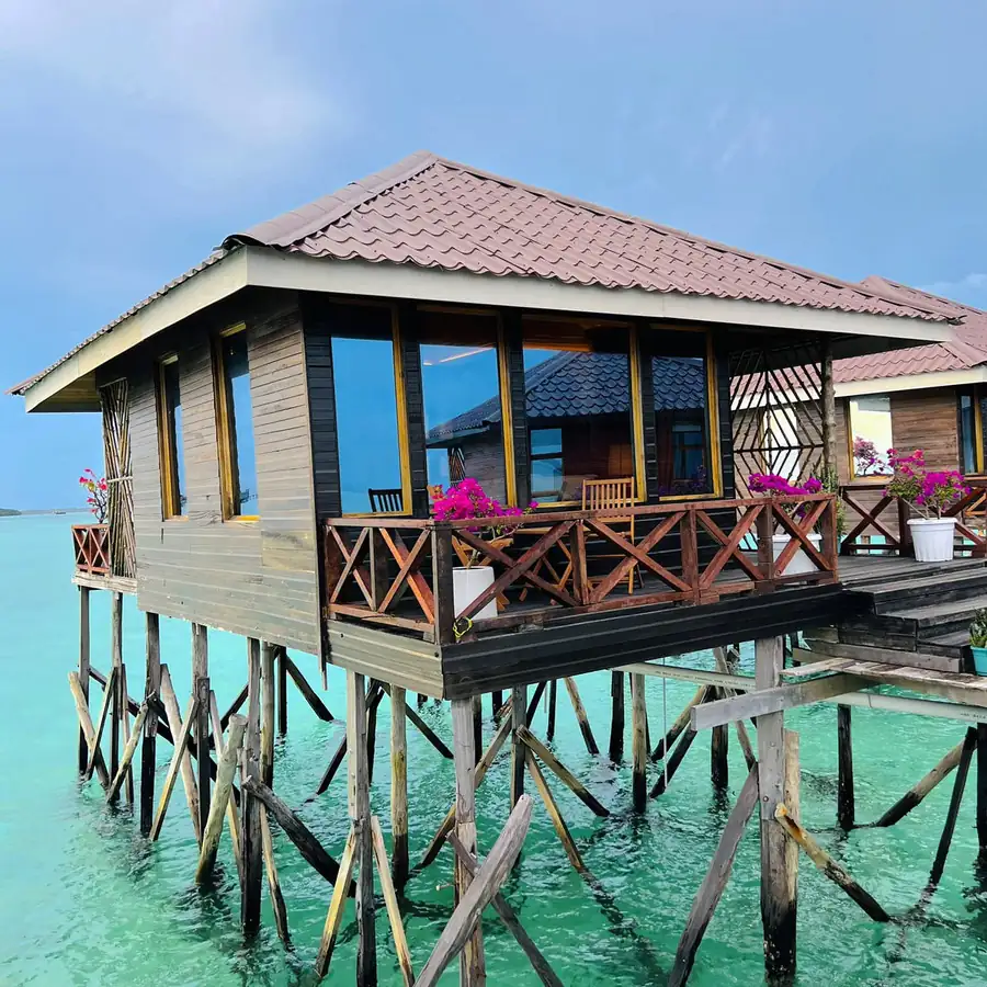 Sky Water Villas overwater villa deck above the Celebes Sea