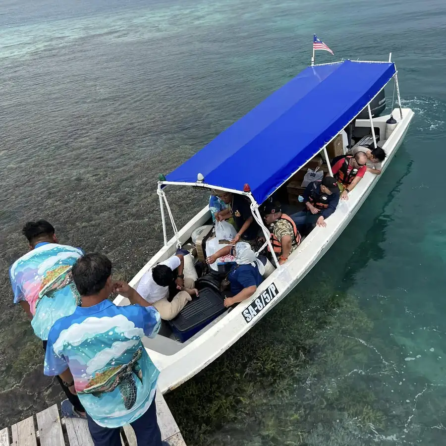Speedboat used for guest transfers and island tours Sky Water Villas