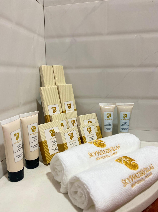 Sunset Villa luxury toiletries and towels